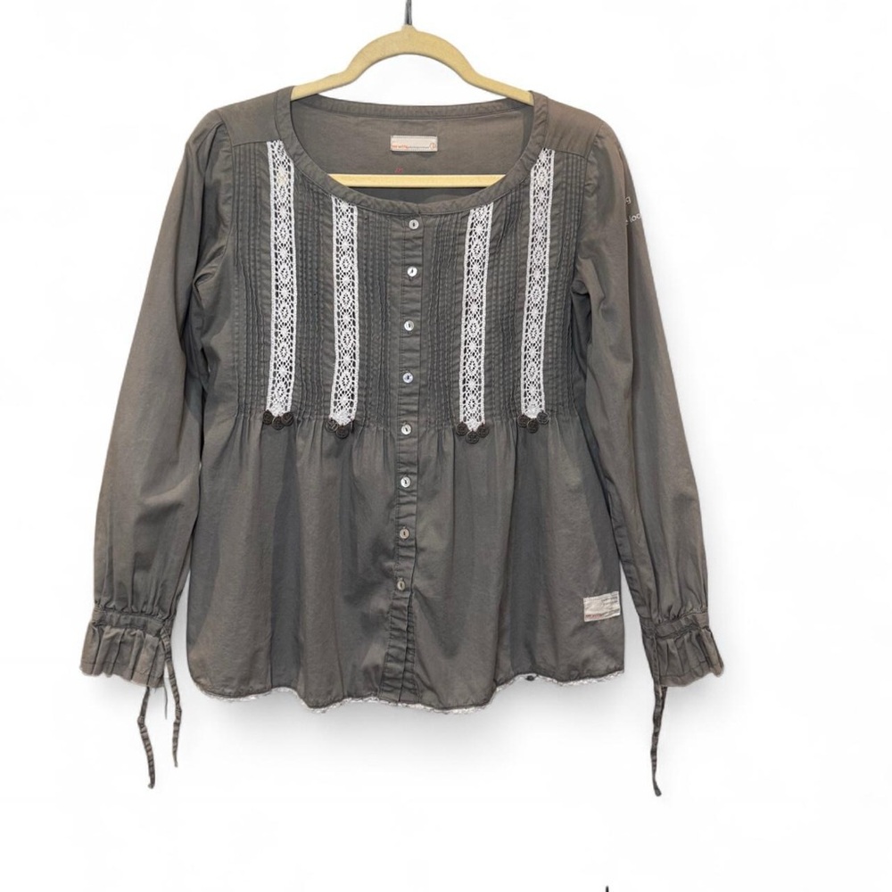 Odd Molly Lace Panel Blouse with Waist Tie – Size 1 (Small) - Picture 4 of 8
